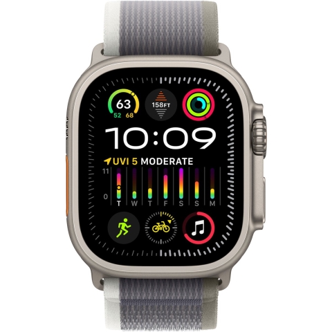 Apple Watch Ultra 2 GPs + Cellular 49 Mm Titanium Case/groen-grijze Trail Loop - S/m