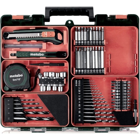 Metabo BS 18 18V Li-Ion Accu Boor-/schroefmachine Set (2x 2.0Ah Accu) In Koffer Incl. 73 Delige Accessoire Set