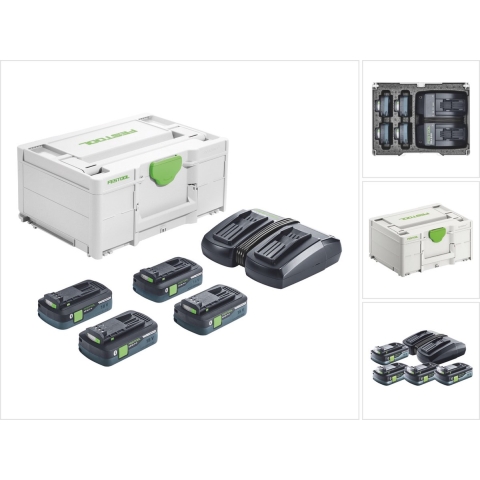 Festool SYS 18V 4x4,0/TCL 6 DUO Energieset (4x 4,0Ah) In Systainer