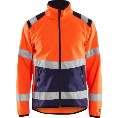 Blåkläder 4877 Softshell Jack High Vis - High-vis Oranje/marineblauw - M