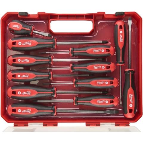 Milwaukee 4932472003 12-delige Tri-lobe Schroevendraaiersset In Koffer - PZ/PH/SL