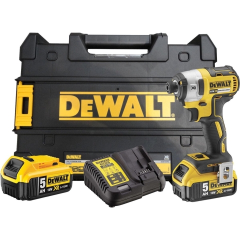 DeWALT DCF887P2 18V Li-Ion Accu Slagschroevendraaier Set (2x 5.0Ah Accu) In TSTAK - Koolborstelloos