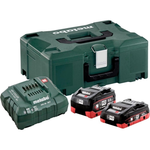 Metabo 685136000 18V LiHD Accu Starterset (1x 4.0Ah + 1x 5.5Ah Accu) + Lader In MetaBox