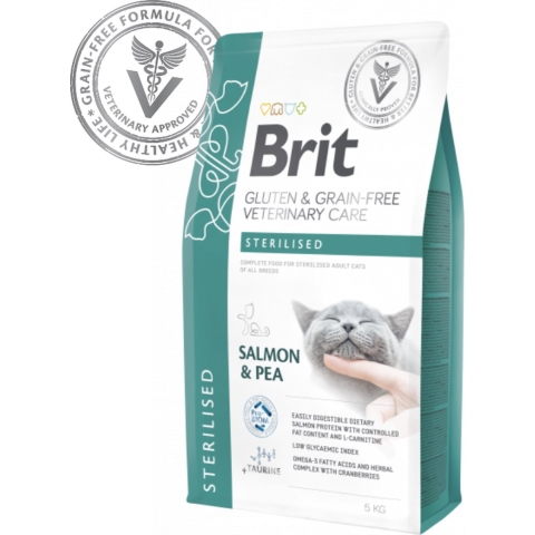 Brit Care Grainfree Veterinary Diet Cat Sterilised Salmon 5 kg