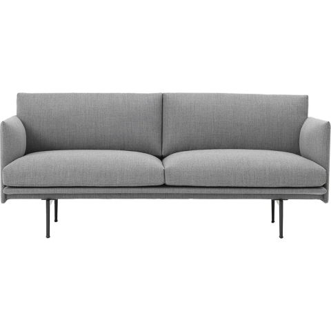 Muuto Outline Bank 2-zits Fiord 151 Onderstel Zwart