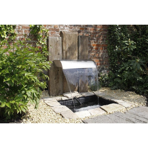 Ubbink Rvs Nevada Designwaterval 90 cm met witte Ledverlichting