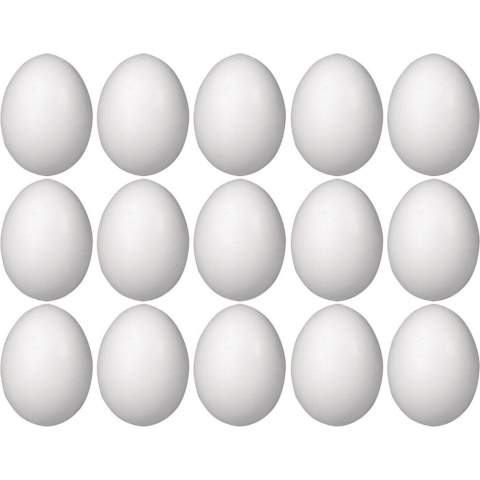 15x Piepschuim ei decoratie 20 cm hobby/knutselmateriaal -