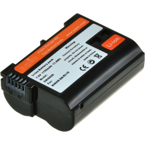 Jupio Kit 2x EN-EL15 1700mAh Nikon + USB Single Charger