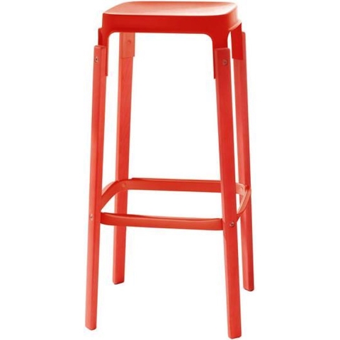Magis Steelwood Barkruk Rood 78cm