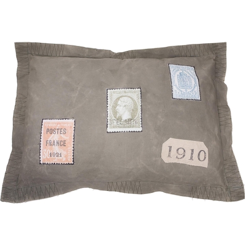 Lex&Max hondenkussen Canvas Stamps Green 100 x 70 cm