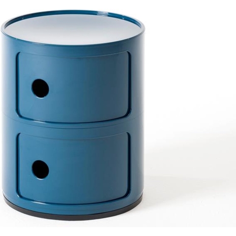 Kartell Componibili Kast Nachtkastje Medium (2 Comp.)Ø32 Blauw