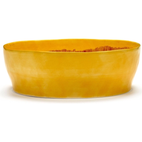 Serax Feast By Ottolenghi SaladeschaalØ28.5 Yellow Stripes Red
