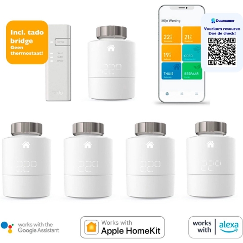 Tado Starterskit Slimme Radiatorknop V3+ & Srt 4-pack