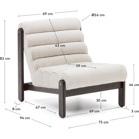 Kave Home Magira Fauteuil Wit