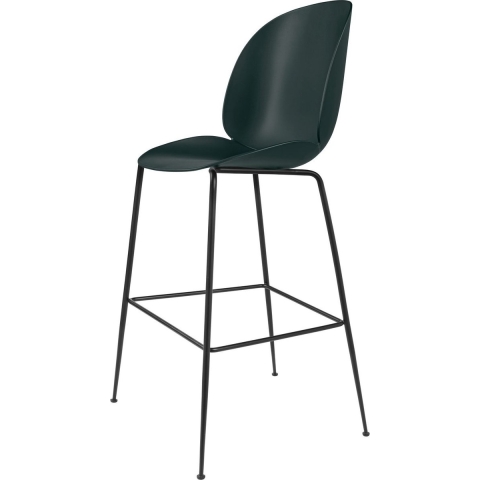Gubi Beetle Chair Barkruk 65cm Met Zwart Onderstel Groen