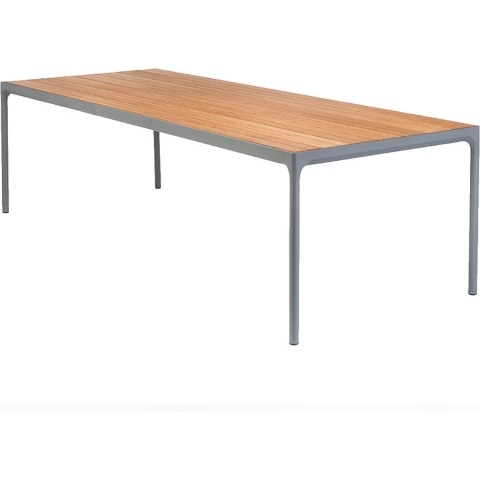 Houe Four Tuintafel 210x90 Bamboe Donkergrijs Onderstel
