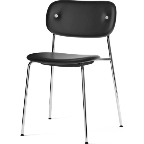 Audo Copenhagen Co Eetkamerstoel Gestoffeerd Leder Dakar 0842 Chroom