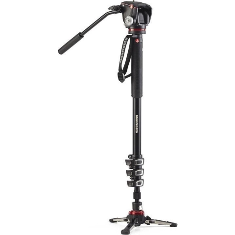 MANFROTTO VIDEO MONOPOD ALU 4 SECTIE MET 2-WAY HEAD