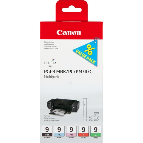 Canon PGI-9 MBK, PC, PM, R, G Inktcartridge Multi Pack