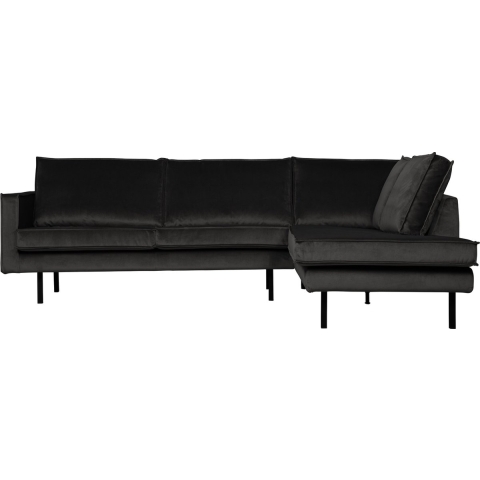 BePureHome Rodeo Velvet Hoekbank Rechts Antraciet