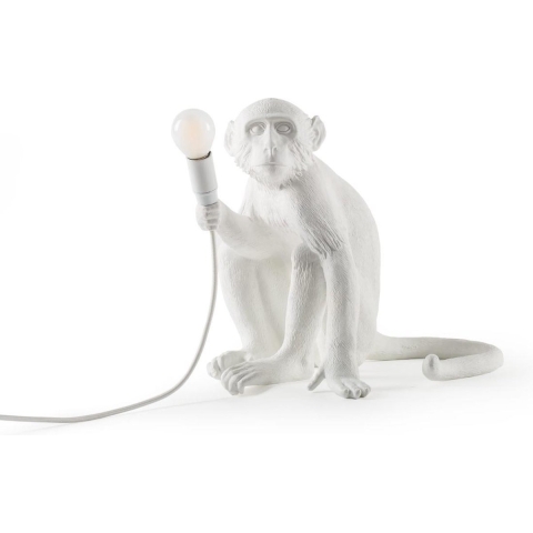 Seletti Monkey Sitting Tafellamp Wit