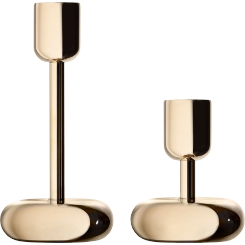 Iittala Nappula Kandelaar Set Van 2 Messing