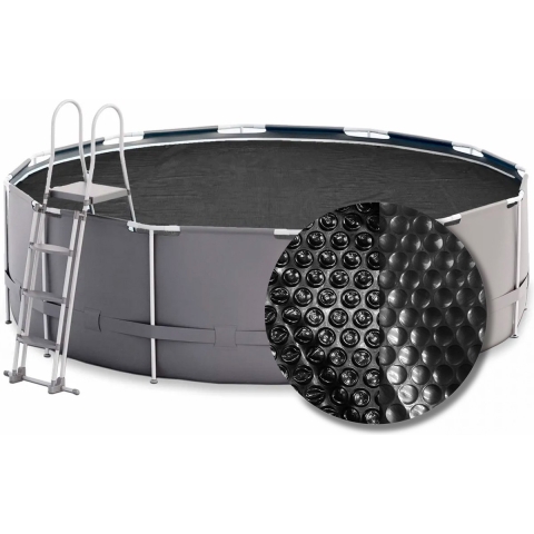 W'eau Premium solar cover rond - 400 cm (zeilmaat 394) - Zwart - W'eau
