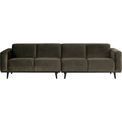 BePureHome Statement Bank 4-zits 280cm Velvet Warm Groen