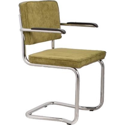 Zuiver Ridge Kink Rib Stoel Met Armleuningen Groen