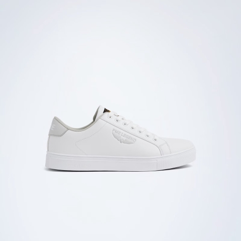 PME Legend Carior Sneaker Lederlook Heren Wit/Lichtgrijs Maat 46
