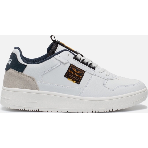 PME Legend Gobbler Sneaker Lederlook Heren Wit/Donkerblauw Maat 42