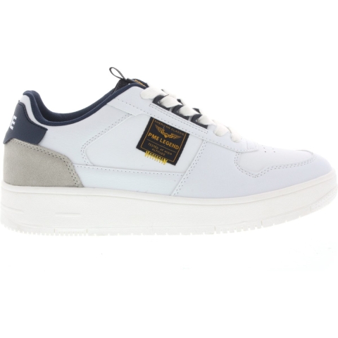 PME Legend Gobbler Sneaker Lederlook Heren Wit/Donkerblauw Maat 46