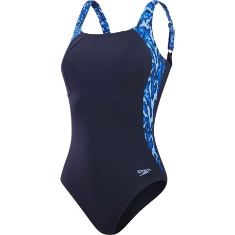 Speedo Eco Lunalustre Print Shaping Badpak Dames Blauw maat 44