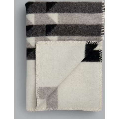 Røros Tweed Kvam Plaid 135x200 Greyscale