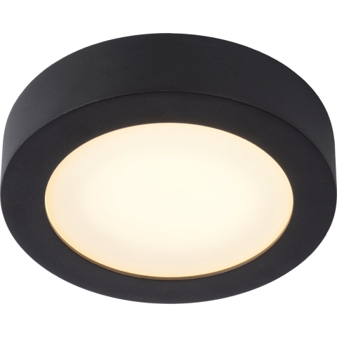 Lucide BriceØ18 Plafondlamp LED Badkamer IP44 Zwart