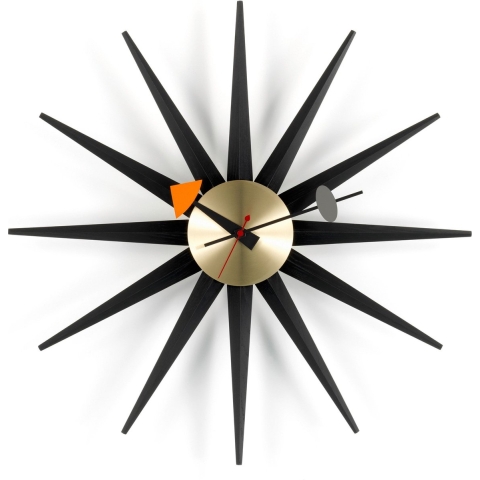 Vitra Sunburst Clock Klok Black CollectionØ47
