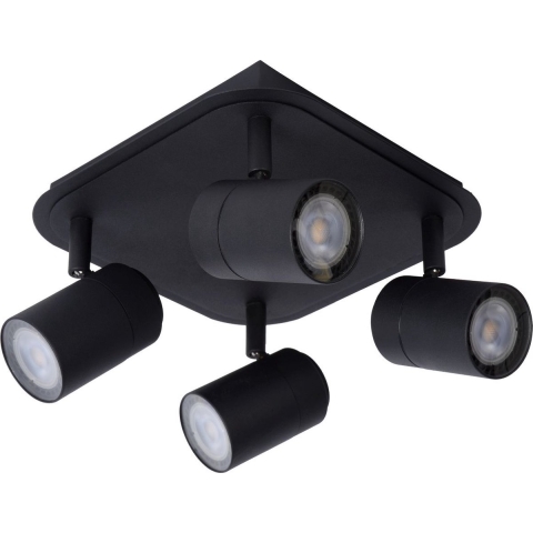 Lucide Lennert 4 Spot LED Badkamer IP44 Zwart