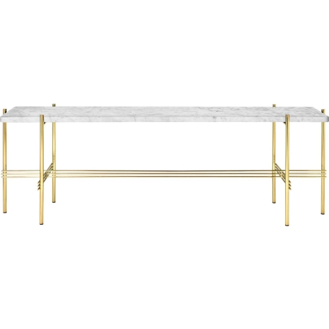Gubi TS Sidetable 120x30x40 Messing/wit Marmer