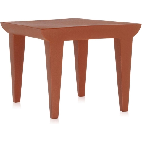 Kartell Bubble Club Tafel Bijzettafel 52x52 Terracotta