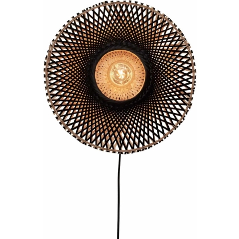 Good&Mojo Kalimantan Wandlamp SmallØ44 Zwart/naturel