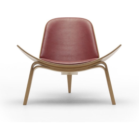 Carl Hansen&Son CH07 Shell Fauteuil Geolied Eiken Thor 332 Leer