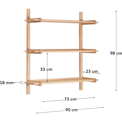 Kave Home Sitra 3 Wandkast Eiken