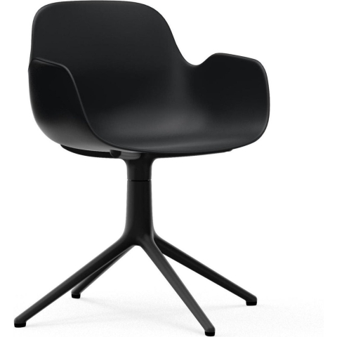 Normann Copenhagen Form Armchair Swivel Stoel Met Zwart Onderstel Zwart