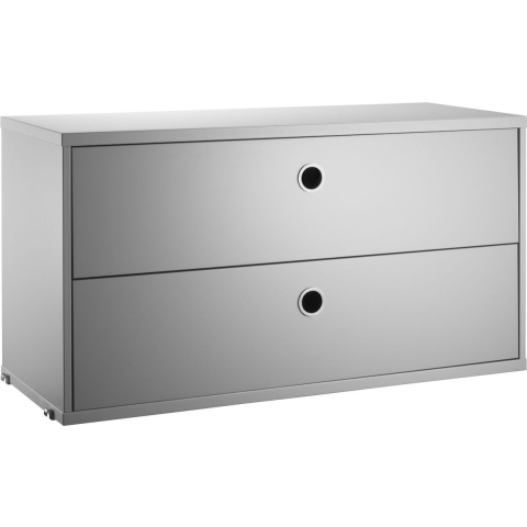 String Furniture Ladekast Met Twee Lades  78 X 30 X 42 Cm Grijs