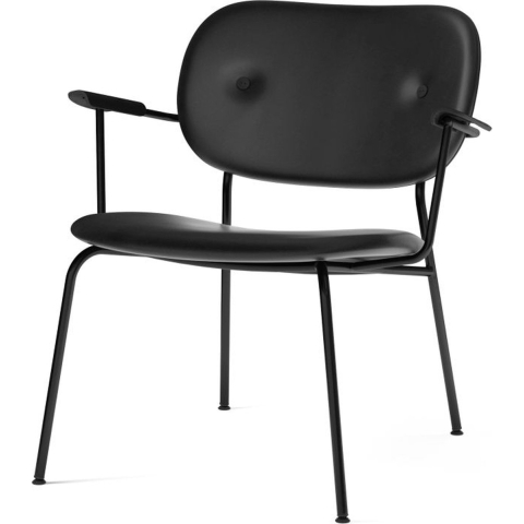Audo Copenhagen Co Fauteuil Gestoffeerd Leder Dakar 0842 Zwart Eiken