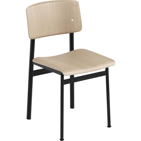 Muuto Loft Stoel Zwart Met Eiken Zitting