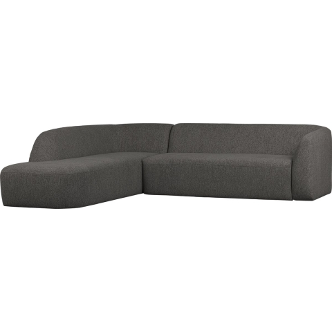 BePureHome Sloping Hoekbank Links Grijs/zwart Melange
