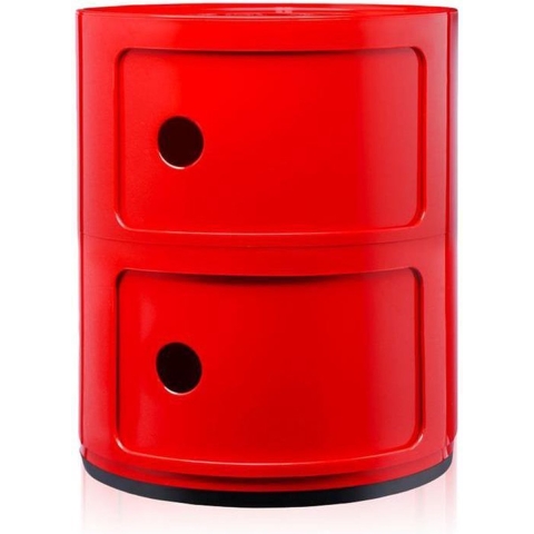 Kartell Componibili Kast Nachtkastje Medium  Bijzettafel Rood