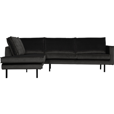 BePureHome Rodeo Velvet Hoekbank Links Antraciet