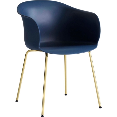 &tradition Elefy JH28 Stoel Met Messing Onderstel Blue Midnight